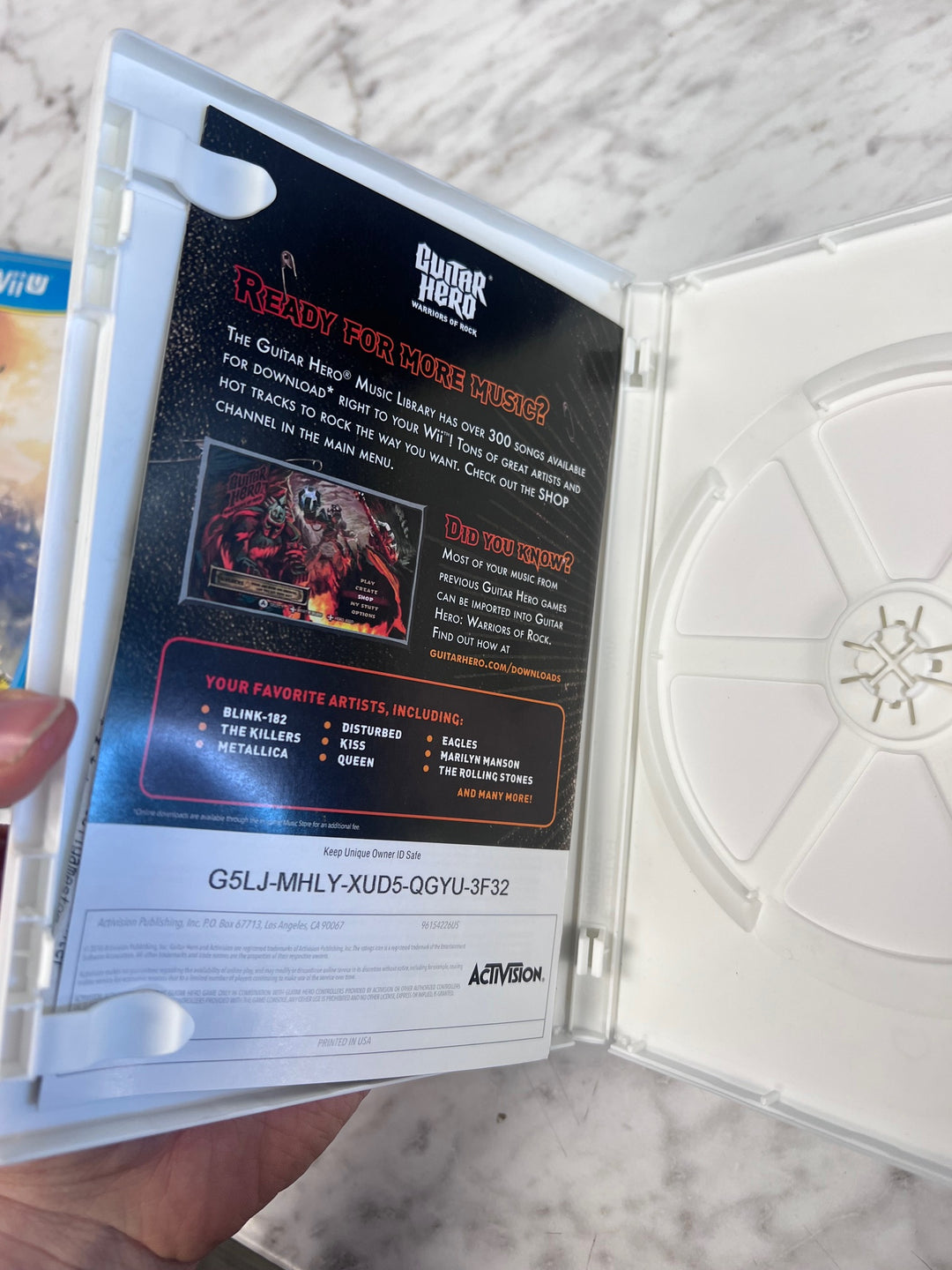 Guitar Hero Warriors of Rock Nintendo Wii CASE & MANUAL ONLY CO82725