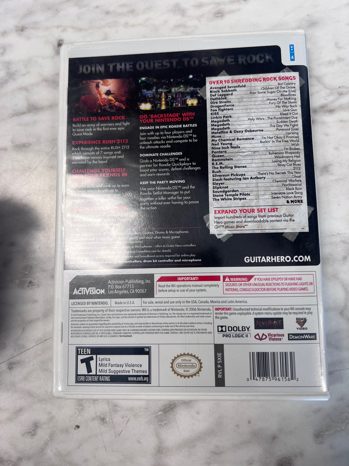Guitar Hero Warriors of Rock Nintendo Wii CASE & MANUAL ONLY CO82725