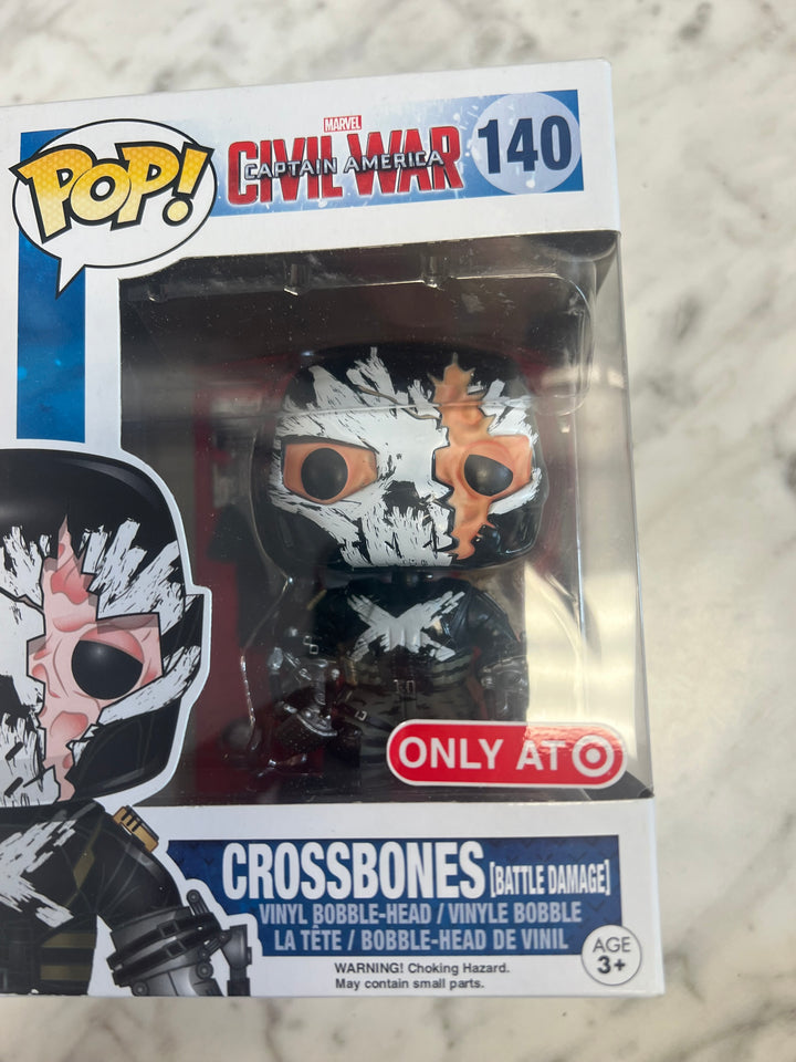 FUNKO POP! MARVEL CIVIL WAR TARGET EXCLUSIVE CROSSBONES (BATTLE DAMAGE) #140 FN81324