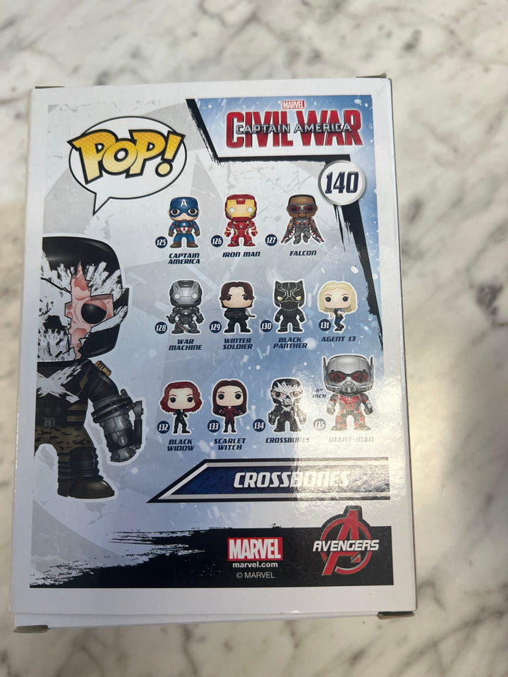 FUNKO POP! MARVEL CIVIL WAR TARGET EXCLUSIVE CROSSBONES (BATTLE DAMAGE) #140 FN81324