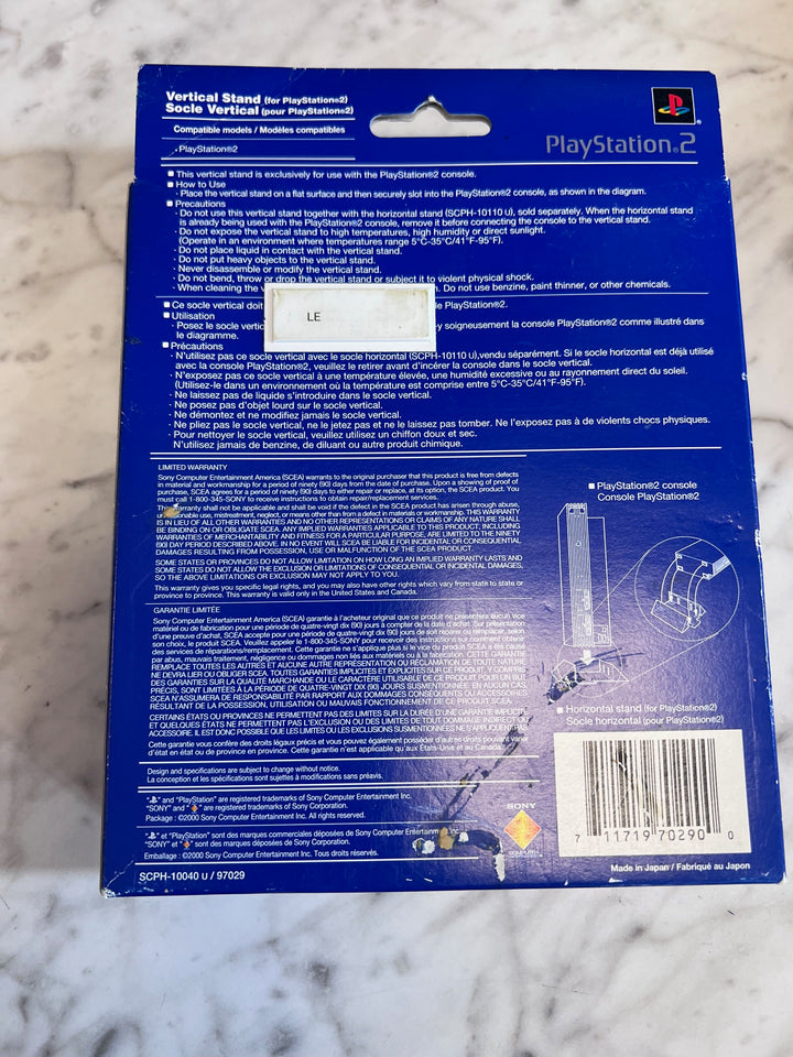 Authentic Original Sony PlayStation 2 PS2 Console Black Blue Side Vertical Stand A82725