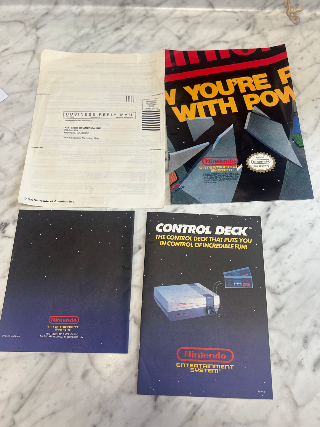 Nintendo Entertainment System Control Deck Manuals and inserts for Console ONLY