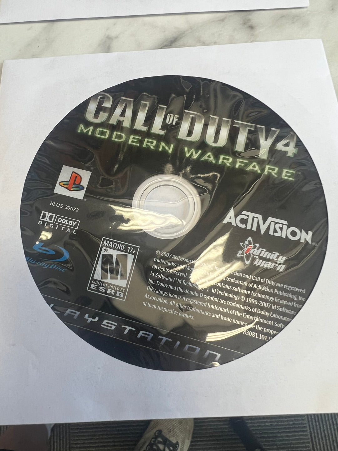 Call of Duty 4 Modern Warfare PS3 Disc only Playstation 3  519DO