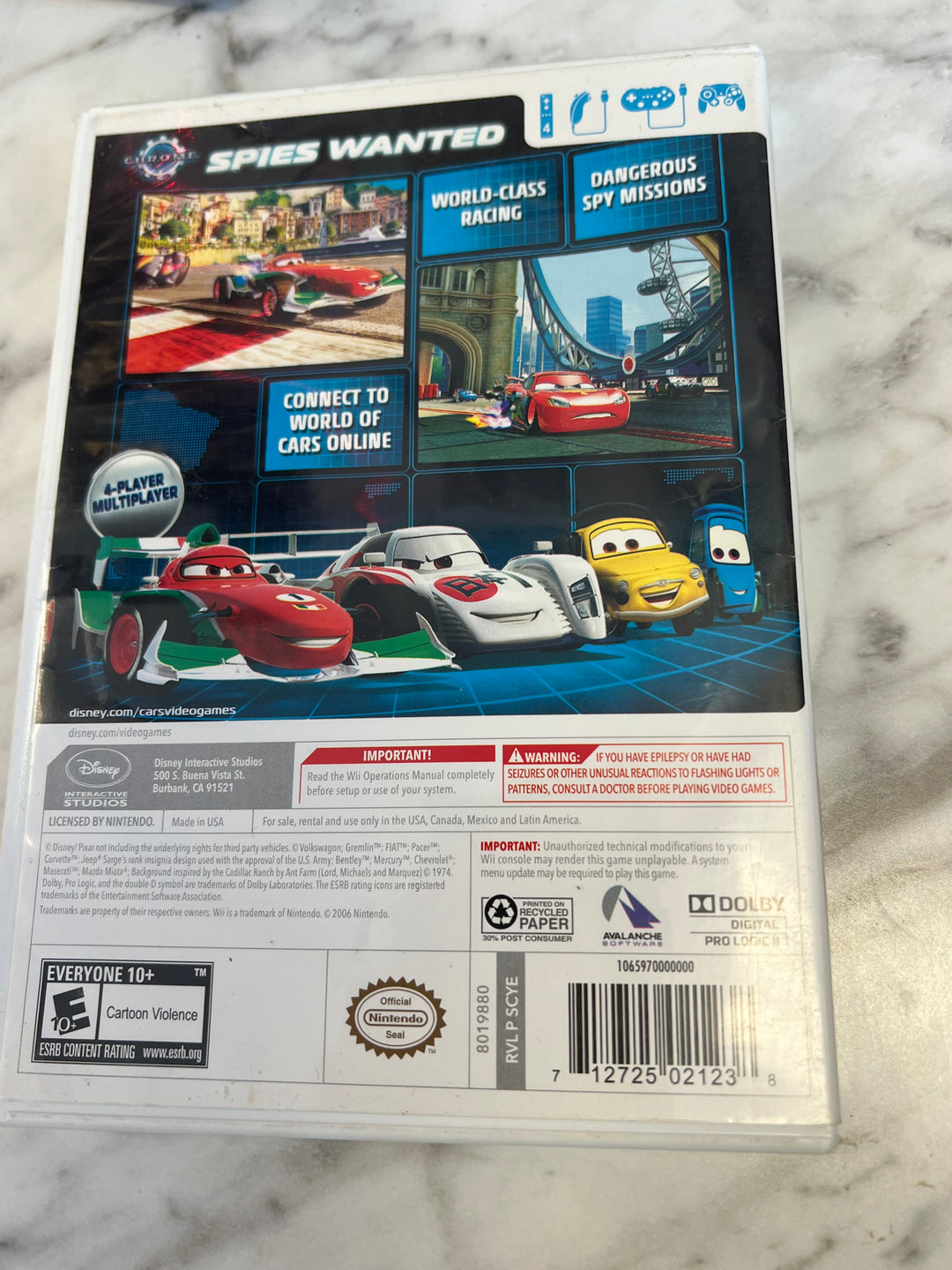 Cars 2 for Nintendo Wii in case!               UD11524