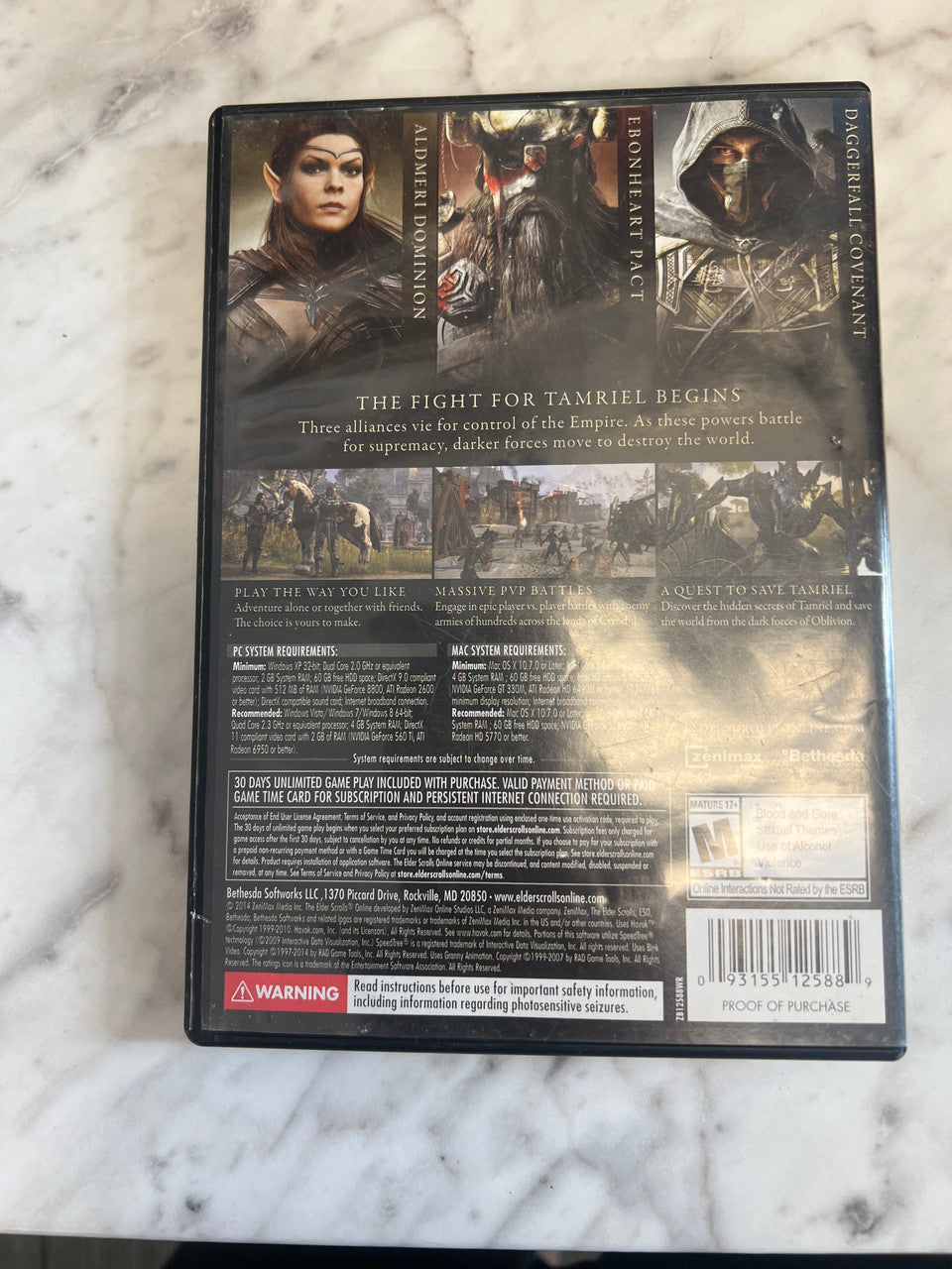 Elder Scrolls PC online Game 2014 Complete with Manual and 4 discs