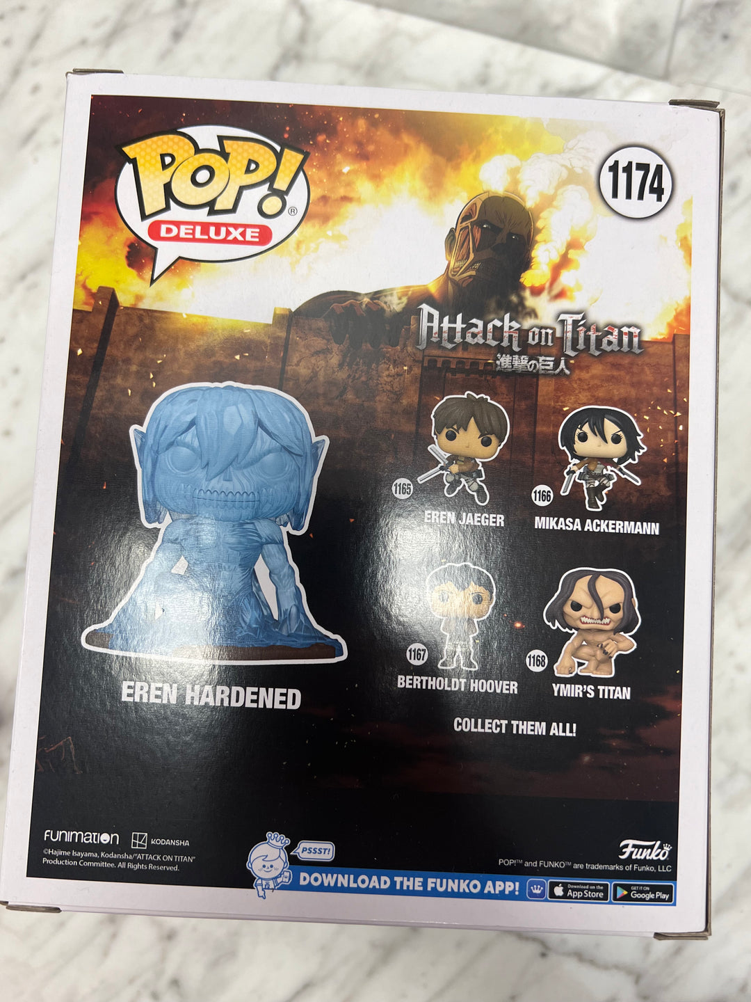 Funko Pop! Eren Hardened Hot Topic Exclusive in Protector #1174    FP111224