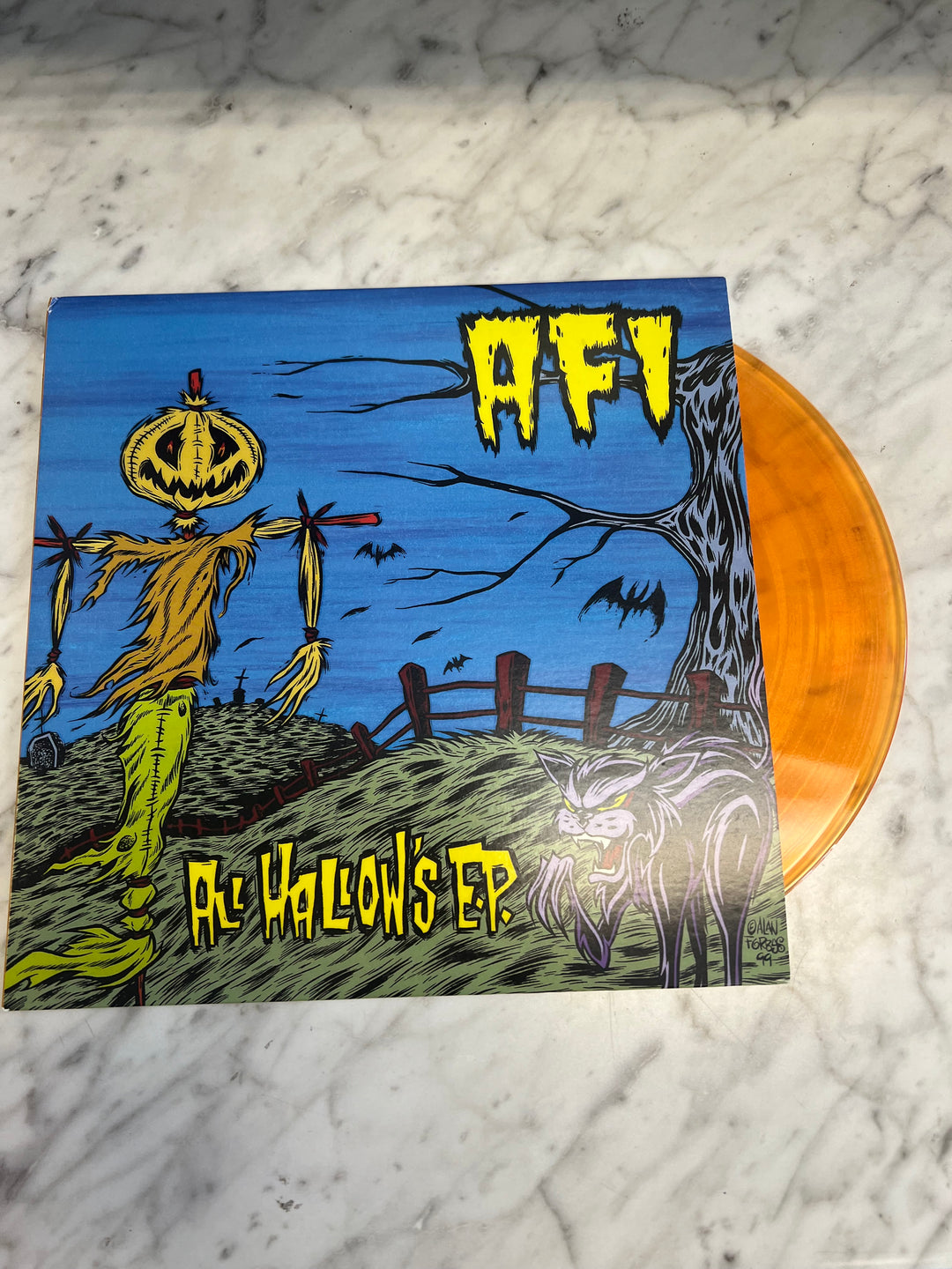 AFI - All Hallow's EP - Translucent Orange 7" (VG+ Condition) Vinyl  VR61526