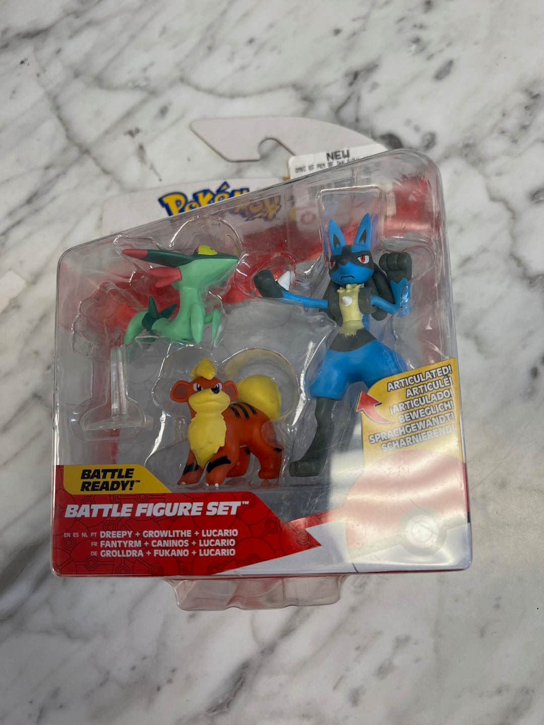 Pokemon Battle Action Figure Set 2022 GROWLITHE DREEPY LUCARIO T61025