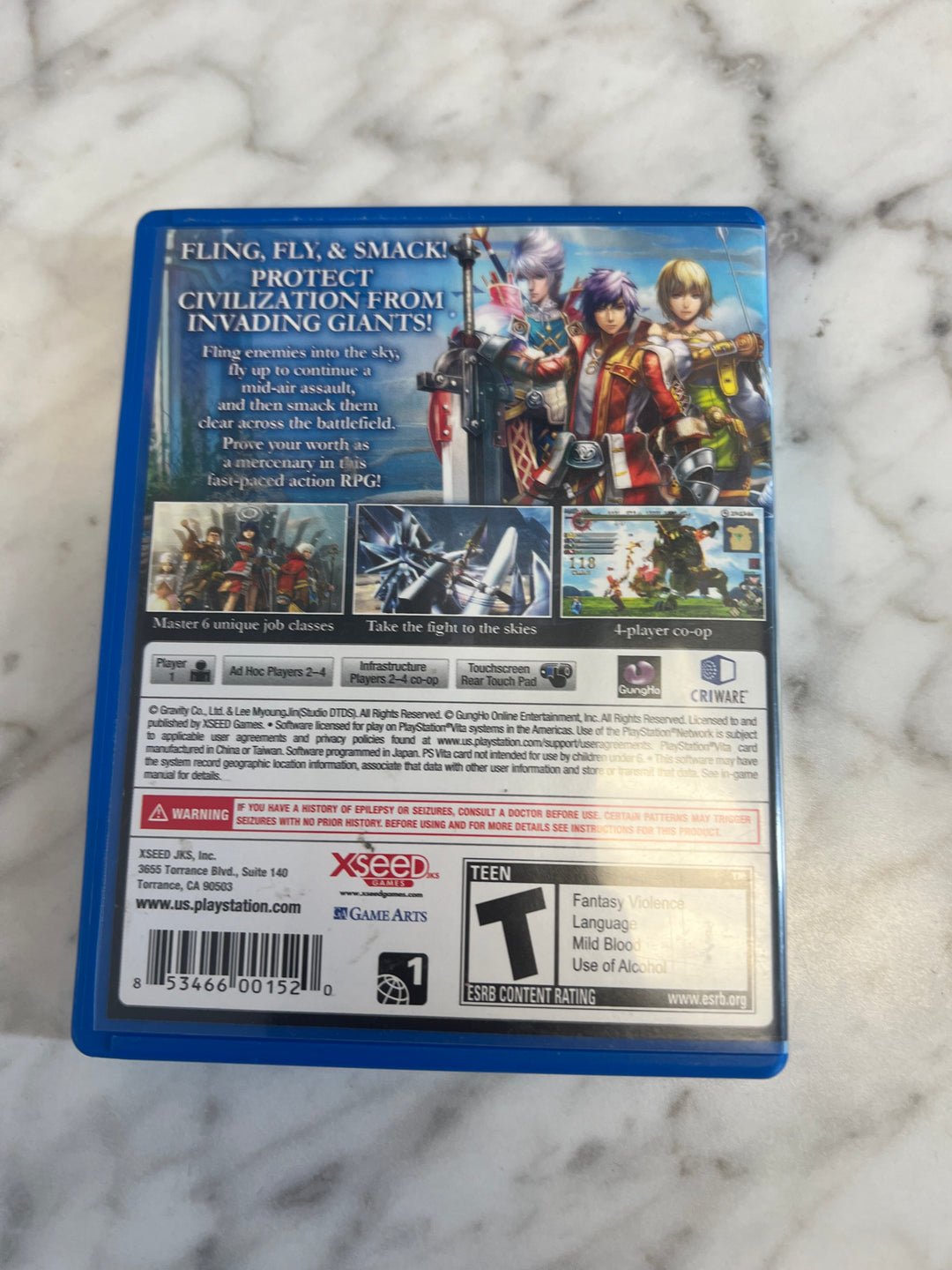 Ragnarok Odyssey for PS VITA Case and inserts only