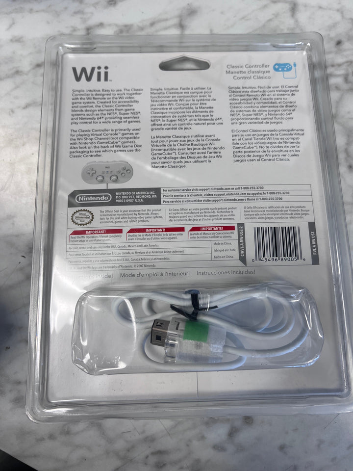 Nintendo Wii Classic Controller Accessory RVL-A-RW-USZ Brand New Sealed NA9225