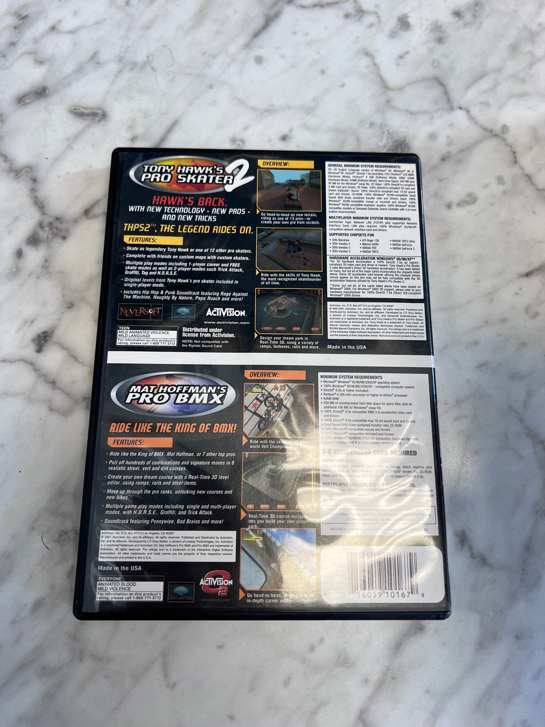 Tony Hawk's Pro Skater 2 & Mat Hoffman's Pro BMX 2 PC-DVD Combo 2001 Windows PC9225