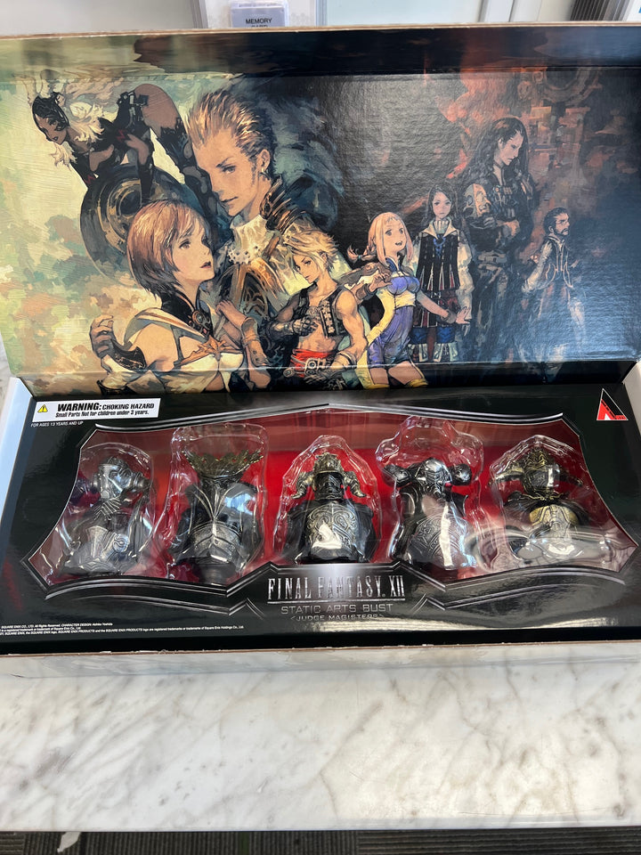 Final Fantasy XII The Zodiac Age Collector's Edition Judge Magisters Mini Bust Set and Card Art ONLY CO61125