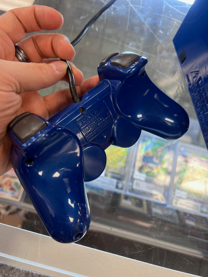 RARE Automotive Astral Blue PS2 Playstation 2 Console w/ controller NTSC Version READ FIRST B121525