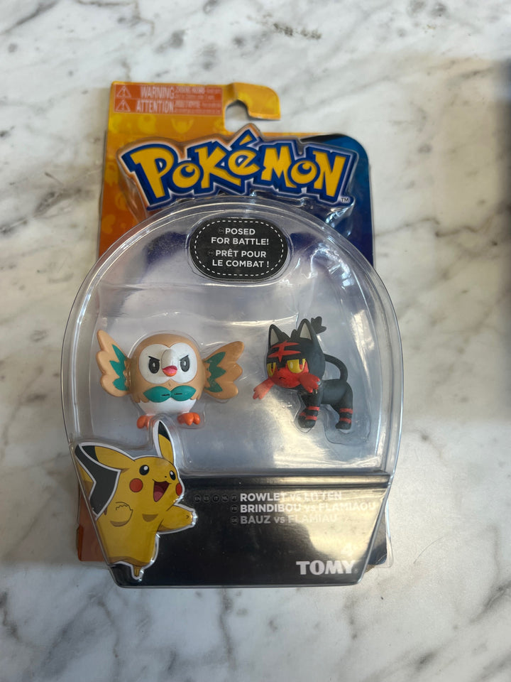 Tomy POKEMON: ROWLET vs. LITTEN Posed For Battle Figures T61025