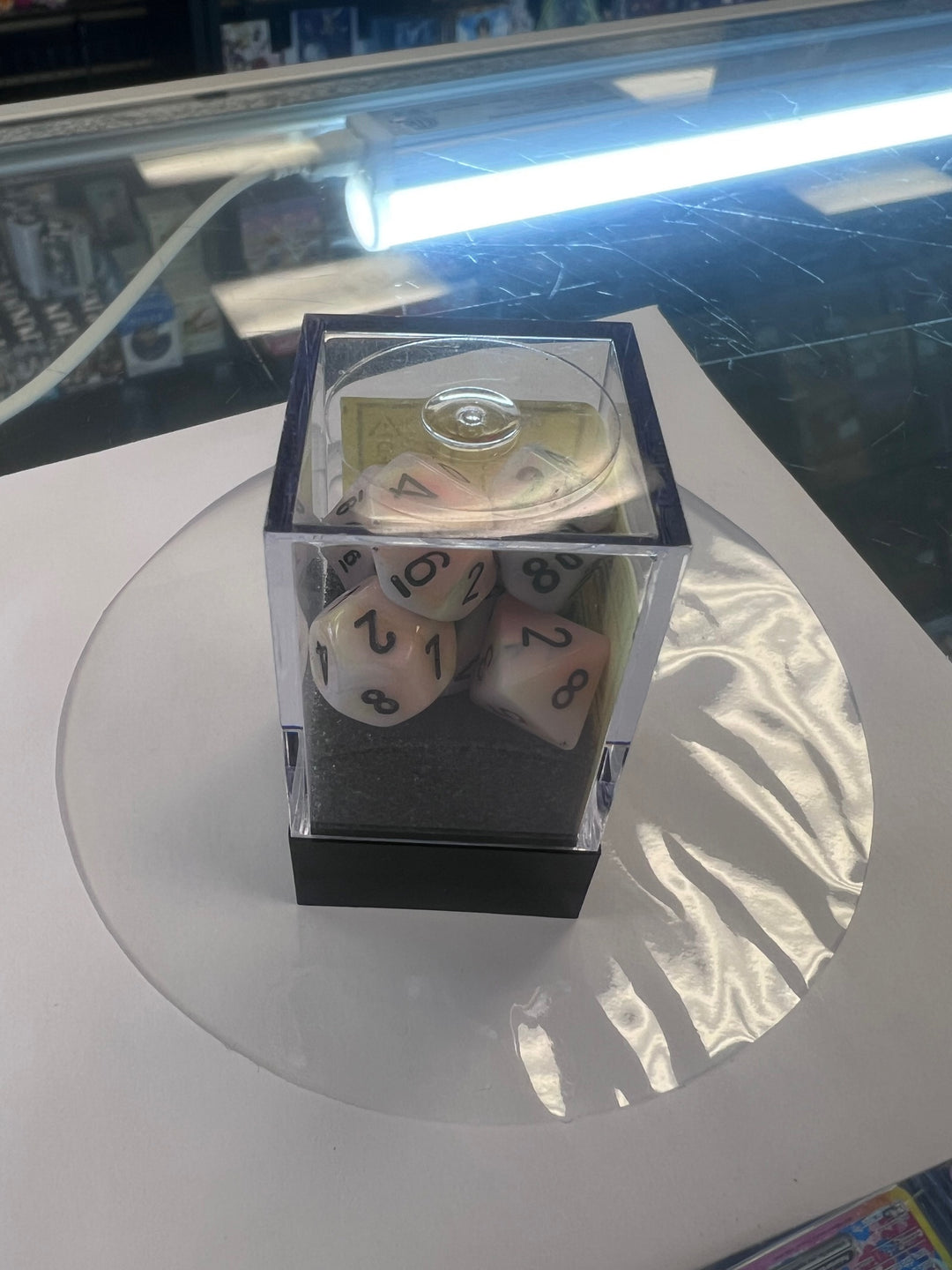 Chessex Mini-Polyhedral 7 Die Dice  Set Festive Circus / Black NEW CX9325