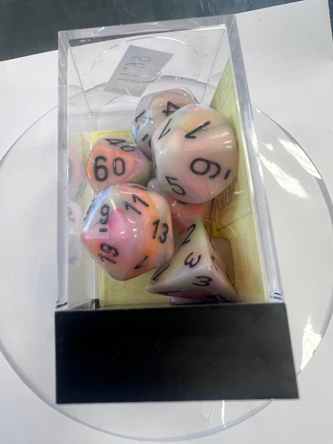 Chessex Polyhedral 7 Die Dice Set Festive Circus / Black  NEW CX9325