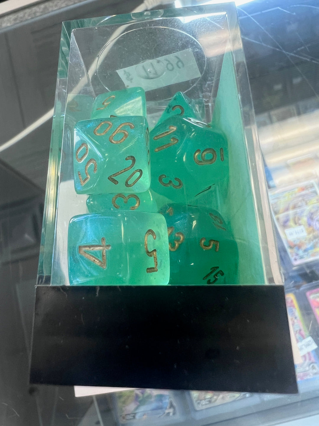 Chessex Polyhedral 7 Die Dice Set Borealis Light Green / Gold NEW CX9325