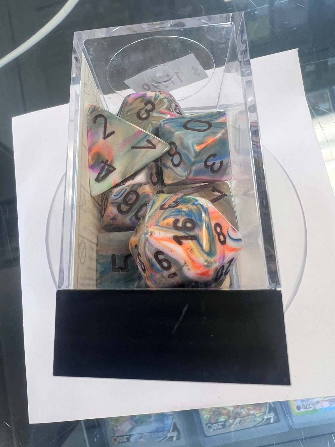 Chessex Polyhedral 7 Die Dice Set Festive Vibrant / Brown NEW CX9325