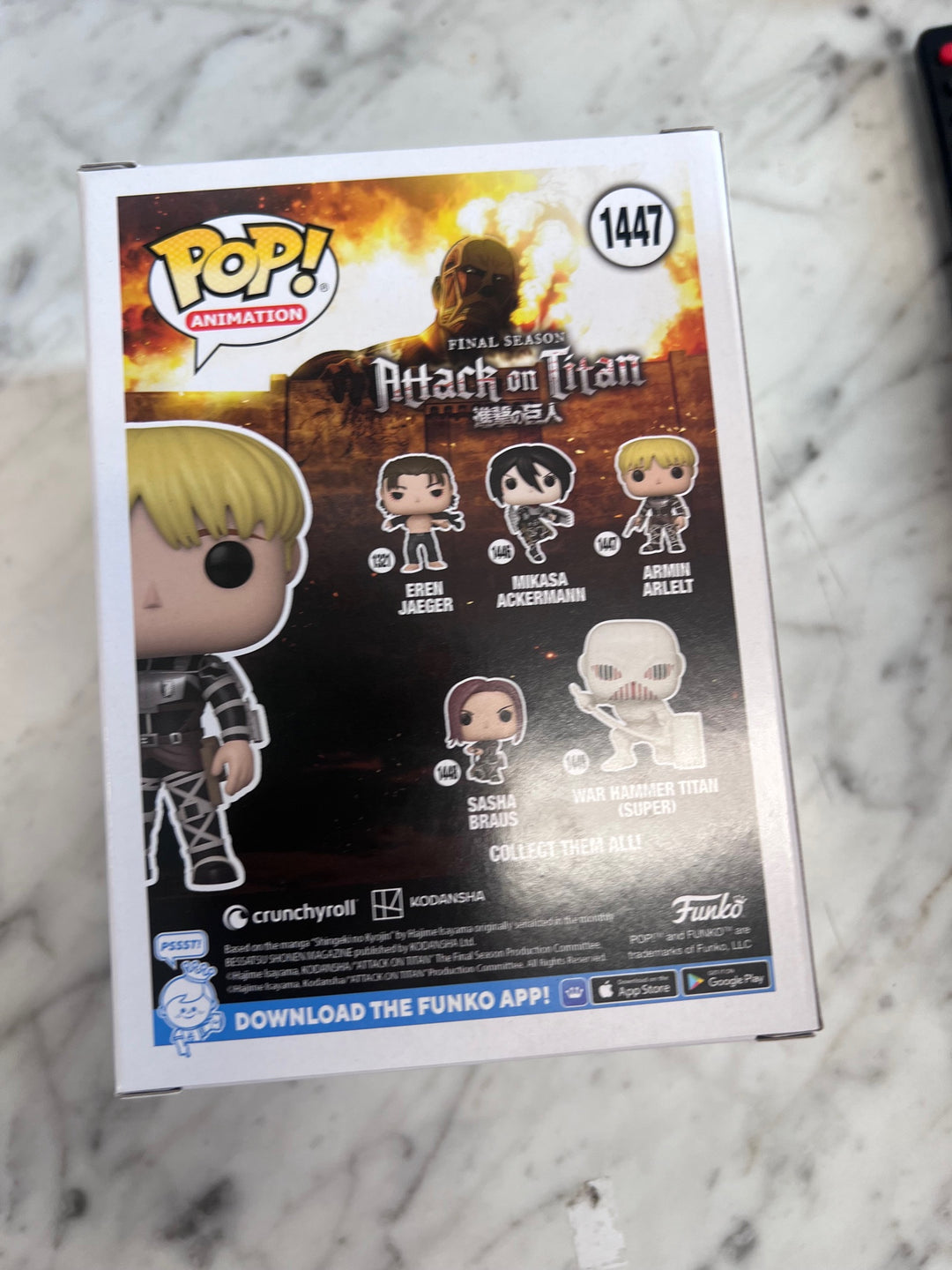 Funko Pop! Animation Armin Arlelt #1447 Attack on Titan The Final Season FP121725
