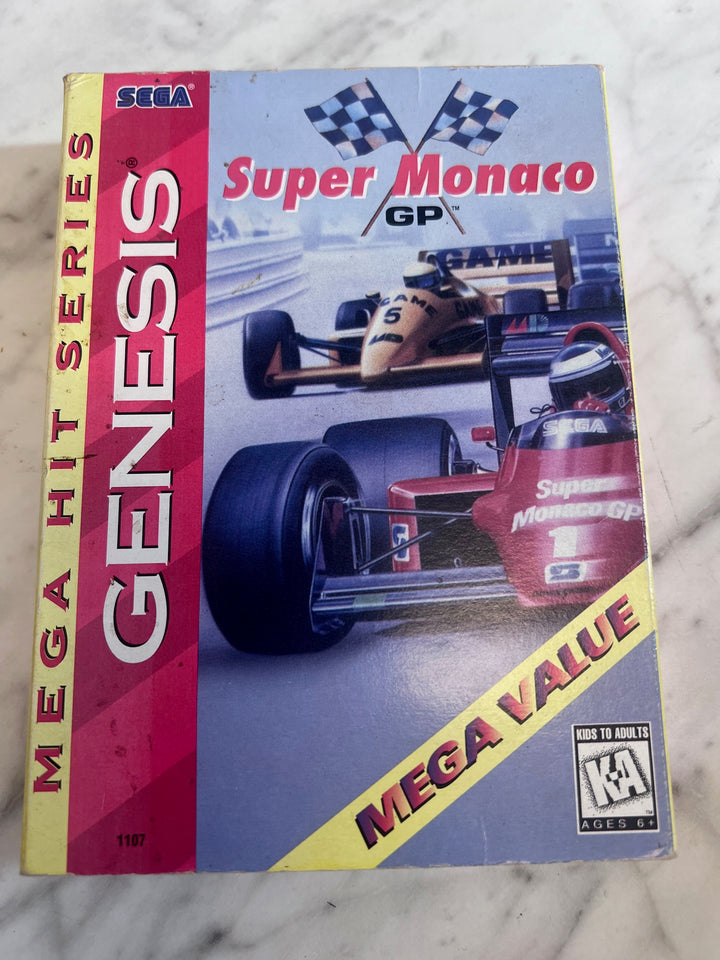Super Monaco GP Mega Hits Series (Cardboard Box Version sunfade spine) - Sega Genesis C9325