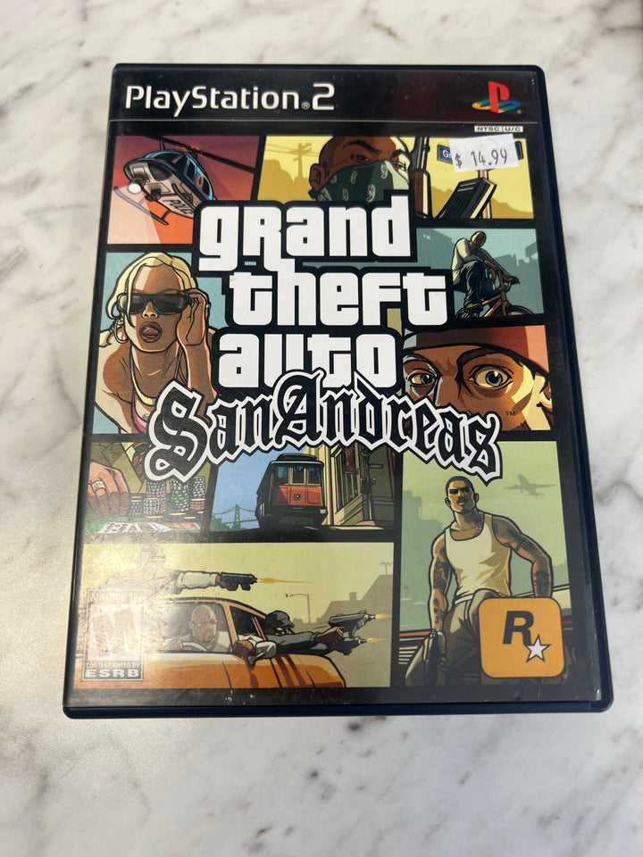Grand Theft Auto San Andreas for Playstation 2 PS2 in case. Tested and Working.     DO62924