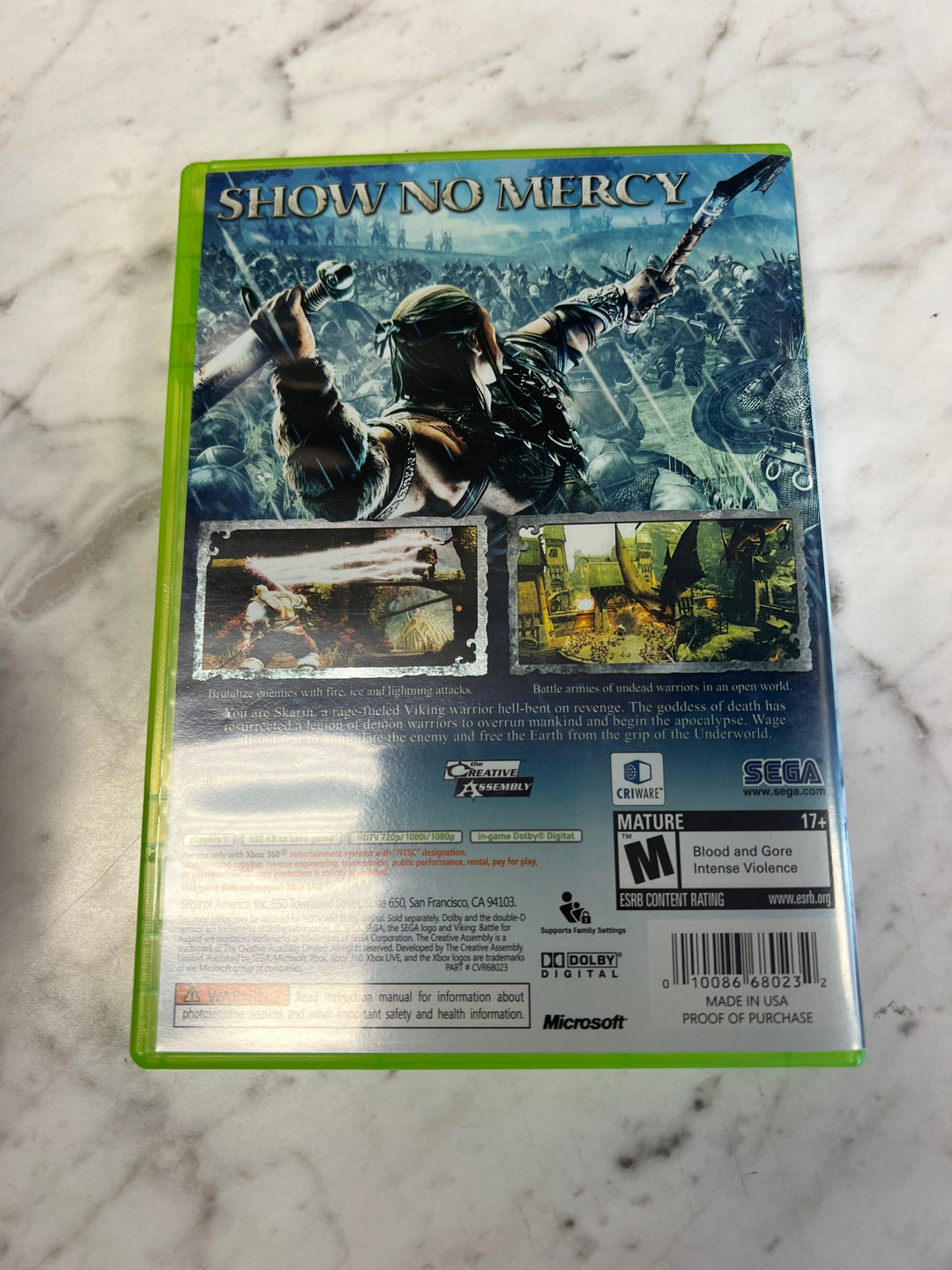 Viking Battle for Asgard Xbox 360 Case ONLY CO61125