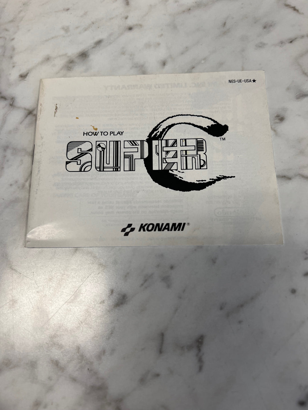 Super C for NES Original Nintendo Manual ONLY MO61125