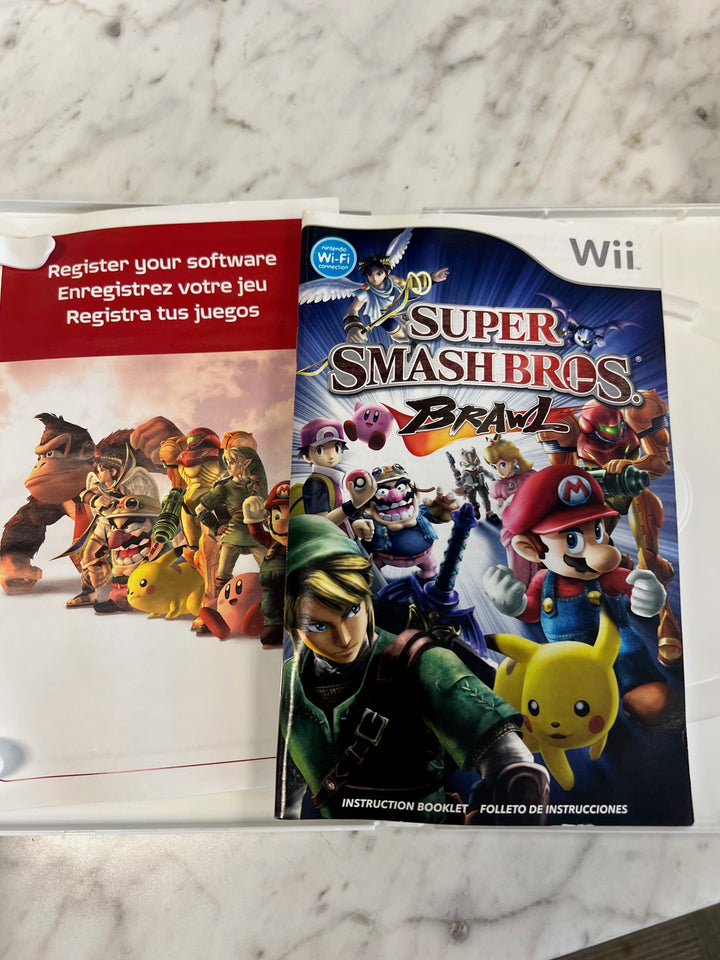 Super Smash Bros Brawl Nintendo Wii Case and Manual ONLY CO61125