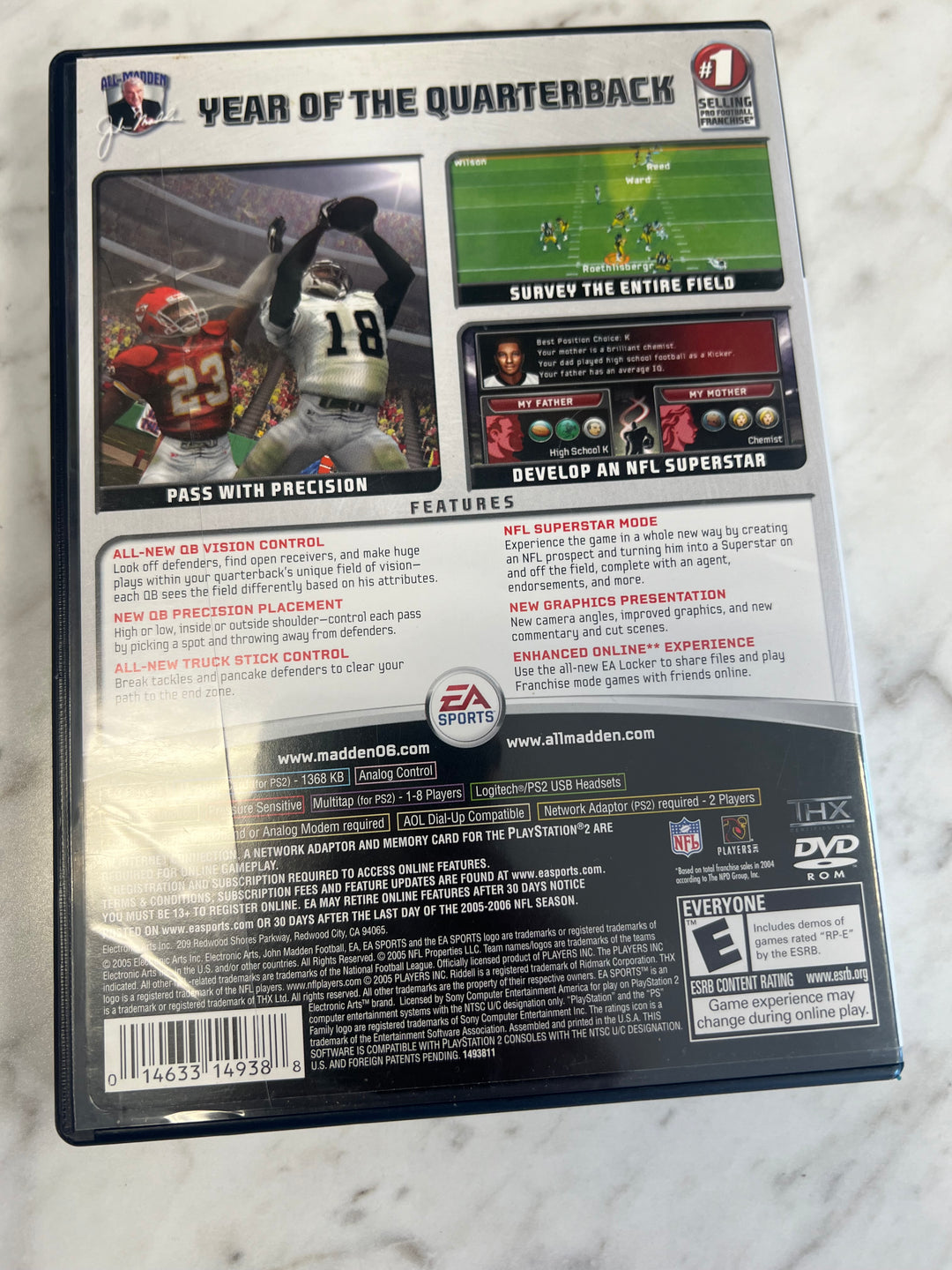 Madden NFL 06 for Playstation 2 PS2 in case. Tested and Working.     DO63024