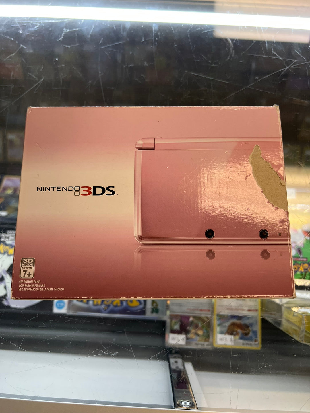 EMPTY BOX ONLY Nintendo 3DS Pearl Pink Damaged Side  EB62626