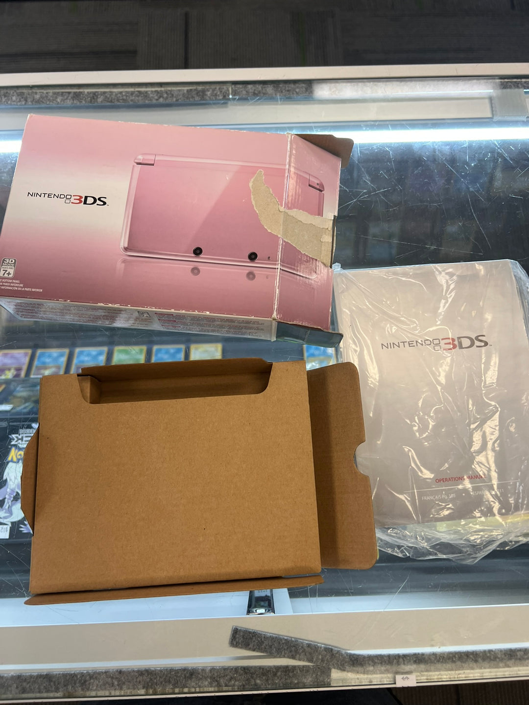 EMPTY BOX ONLY Nintendo 3DS Pearl Pink Damaged Side  EB62626