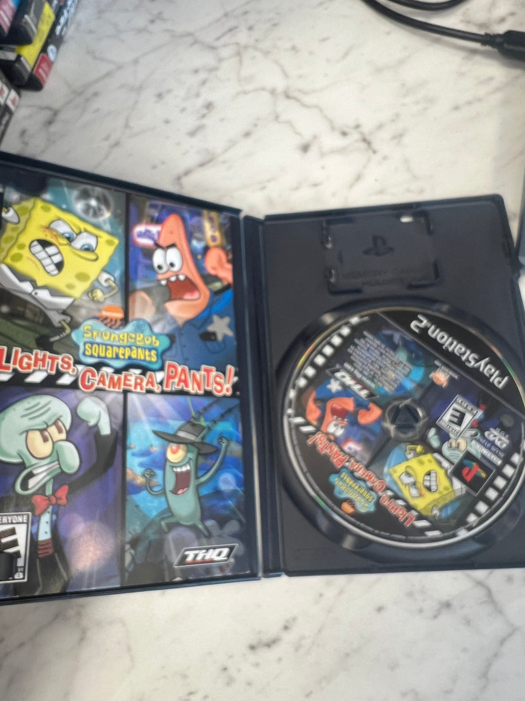 Spongebob Squarepants Lights, Camera, Pants for Playstation 2 PS2 in case Used. Tested and Working.     DO62924