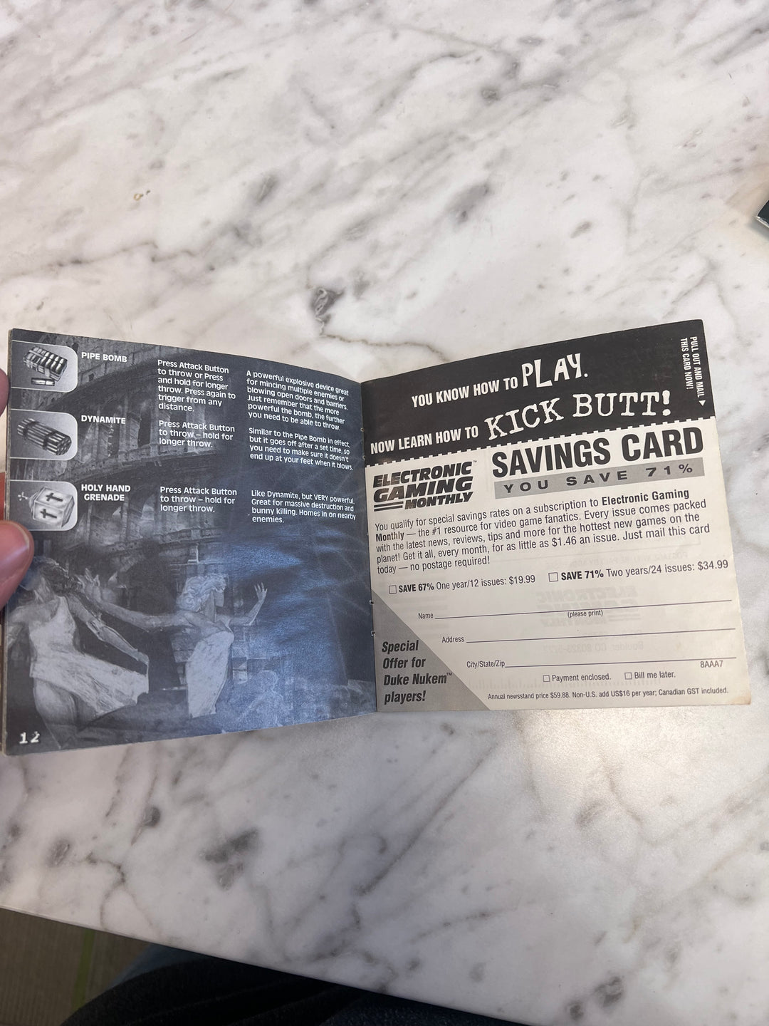 Duke Nukem Time to Kill for PS1 Playstation MANUAL ONLY      MO112024