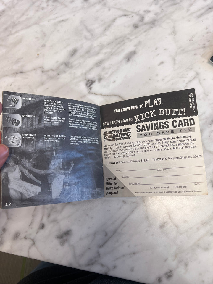 Duke Nukem Time to Kill for PS1 Playstation MANUAL ONLY      MO112024