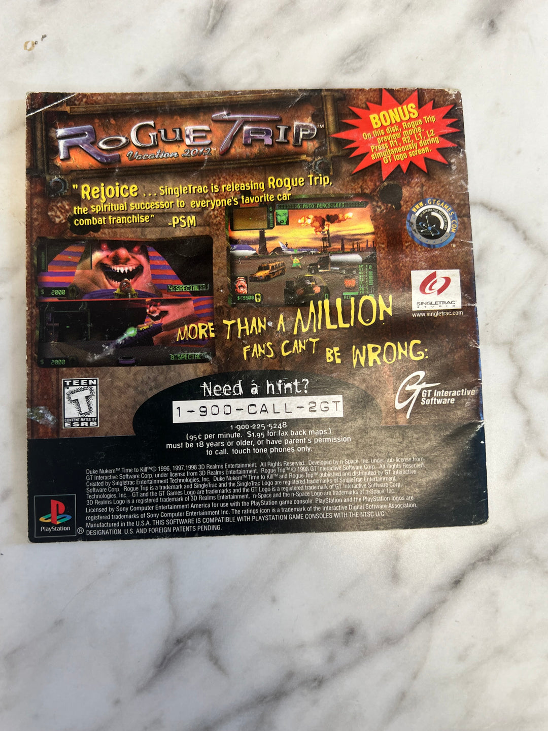Duke Nukem Time to Kill for PS1 Playstation MANUAL ONLY      MO112024