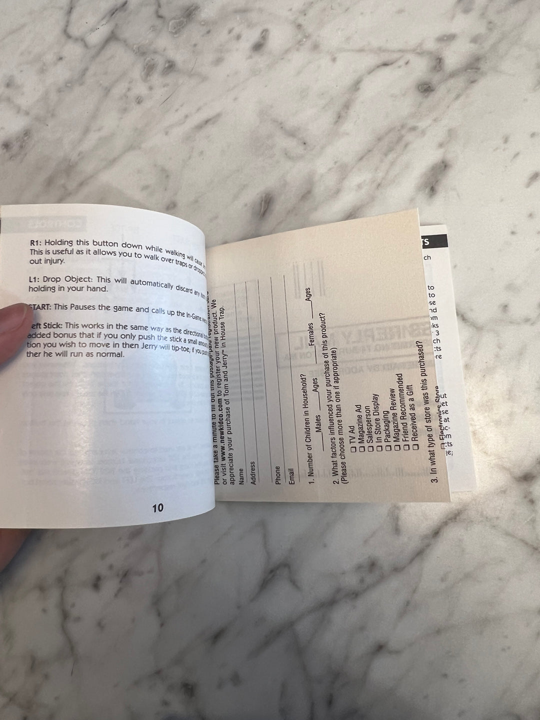 Tom and Jerry in House Trap for PS1 Playstation MANUAL ONLY      MO112024