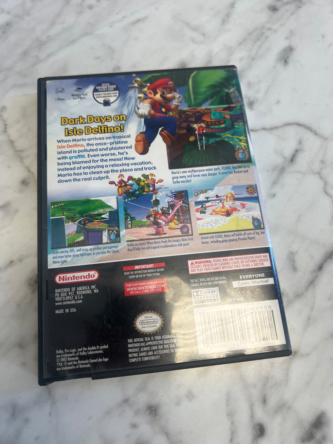 Super Mario Sunshine for Nintendo Gamecube CASE ONLY    CO112024