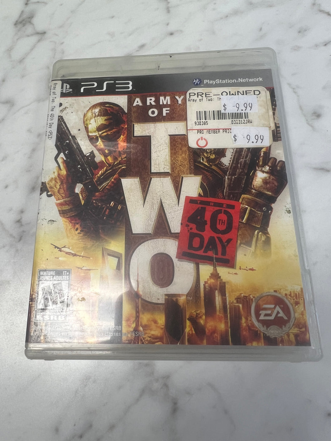 Army of Two the 40th Day for PS3 Playstation 3 in case. Tested and Working.     DO61324