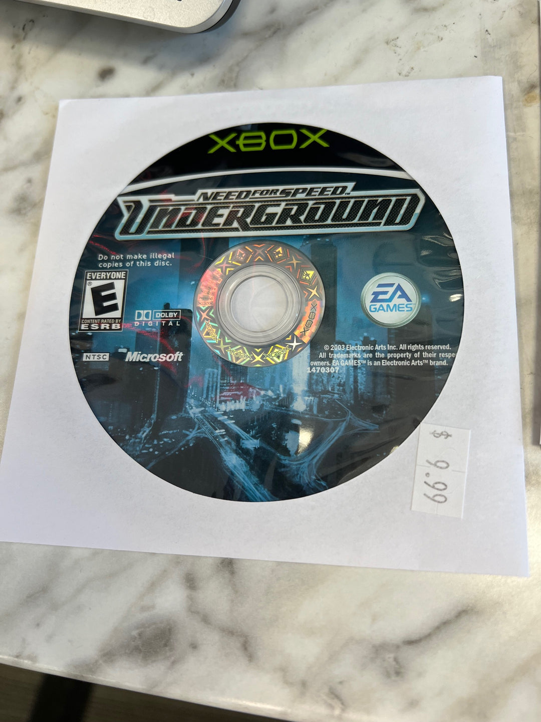 Need for Speed Underground for Original Microsoft Xbox DISC ONLY    DO112024