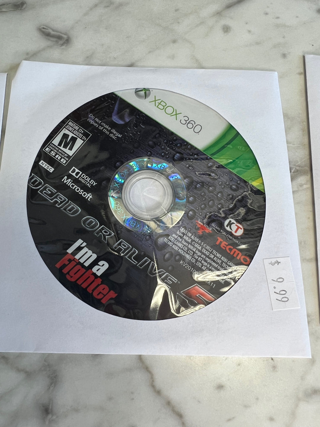 Dead or Alive 5 for Xbox 360 DISC ONLY    DO112024