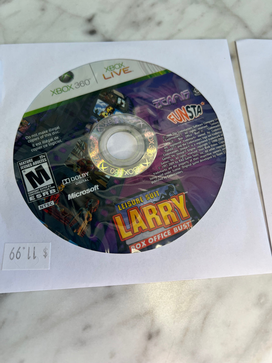 Leisure Suit Larry Box Office Bust for Xbox 360 DISC ONLY    DO112024