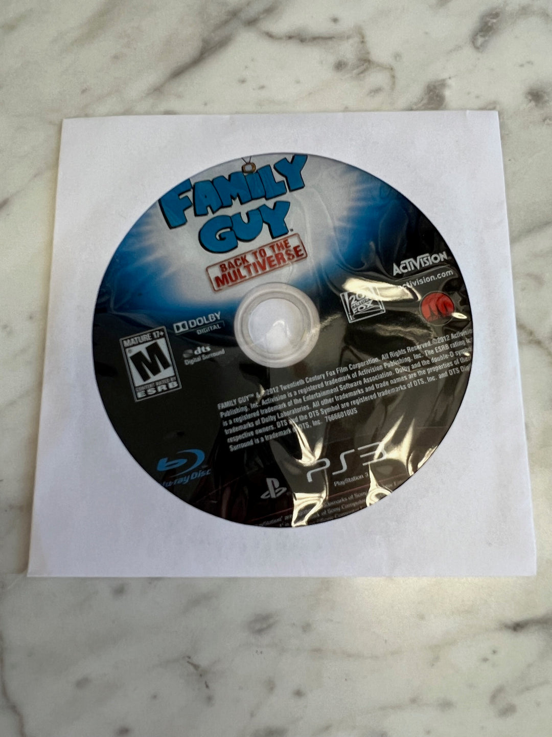 Family Guy Back to the Multiverse for Playstation 3 PS3 DISC ONLY    DO112024