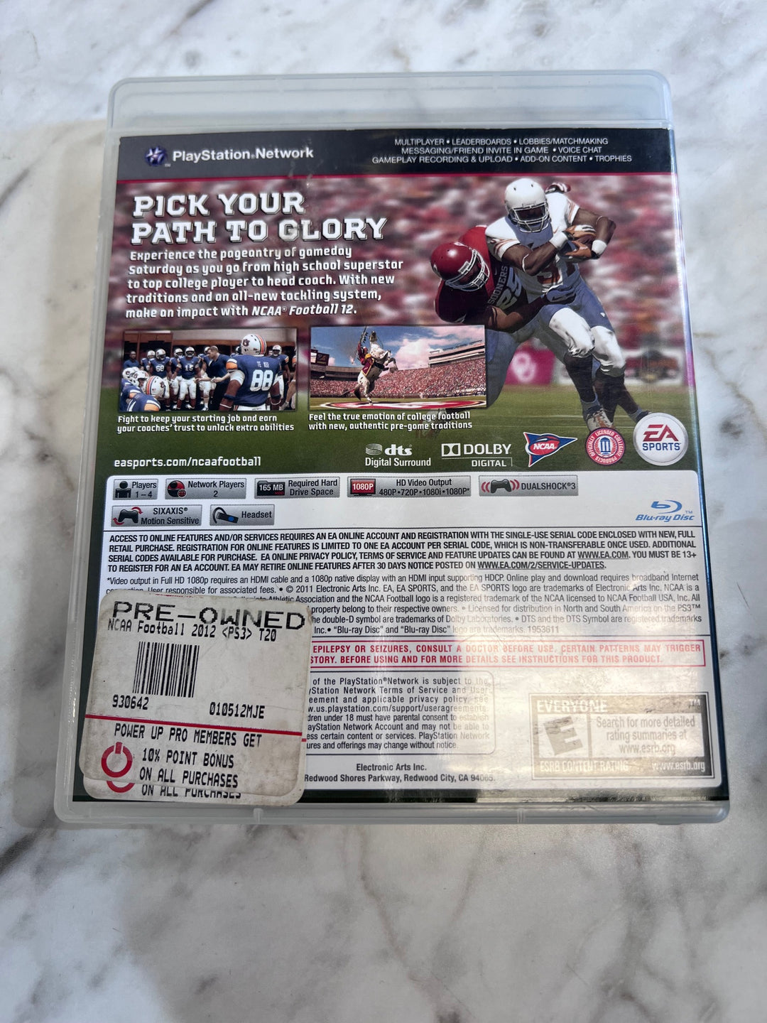NCAA Football 12 PS3 CASE  MANUAL ONLY CO91025