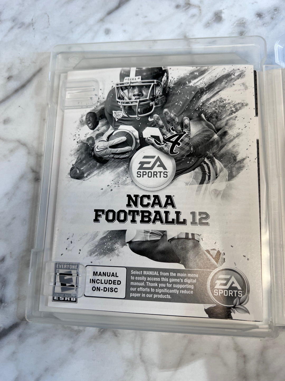 NCAA Football 12 PS3 CASE  MANUAL ONLY CO91025