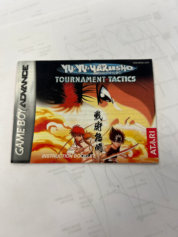 Yu Yu Hakusho Ghost Files Tournament Tactics GBA Manual only