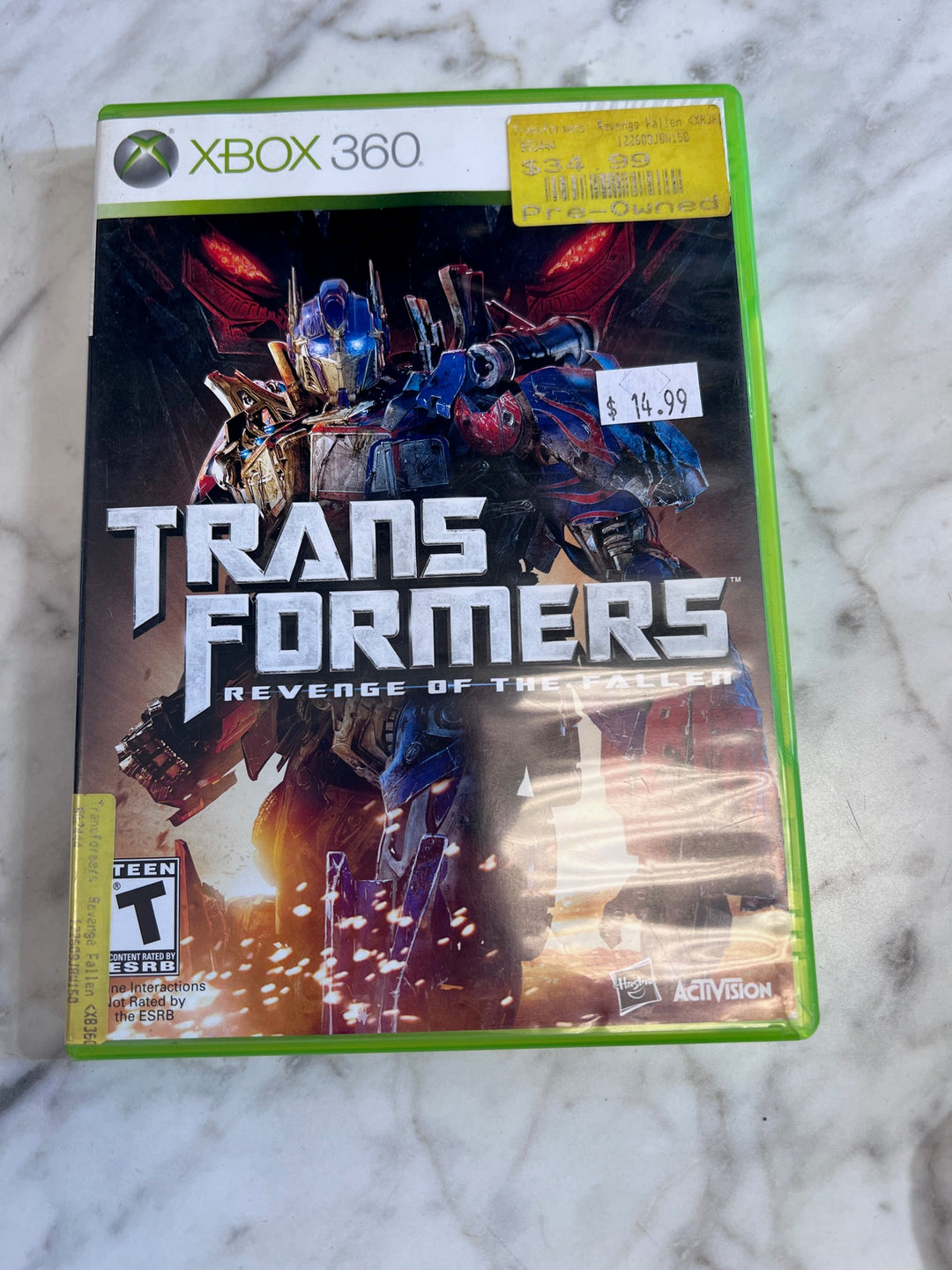 Transformers Revenge of the Fallen Xbox 360 CASE & MANUAL ONLY CO91025
