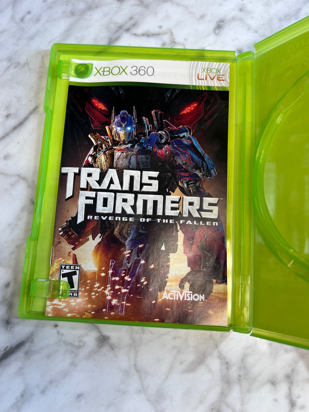 Transformers Revenge of the Fallen Xbox 360 CASE & MANUAL ONLY CO91025