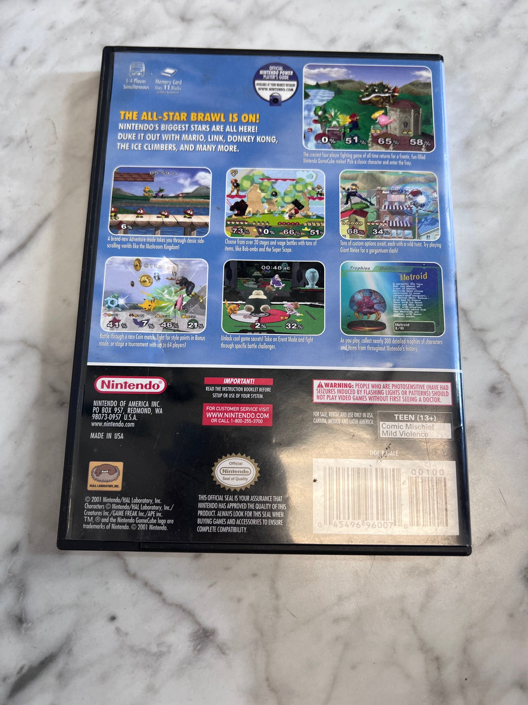 Super Smash Bros Melee Nintendo Gamecube CASE ONLY CO91025