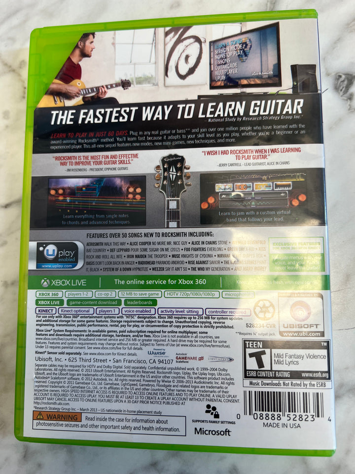 Rocksmith 2014 for Microsoft Xbox 360 in case. Tested and Working.     DO61124