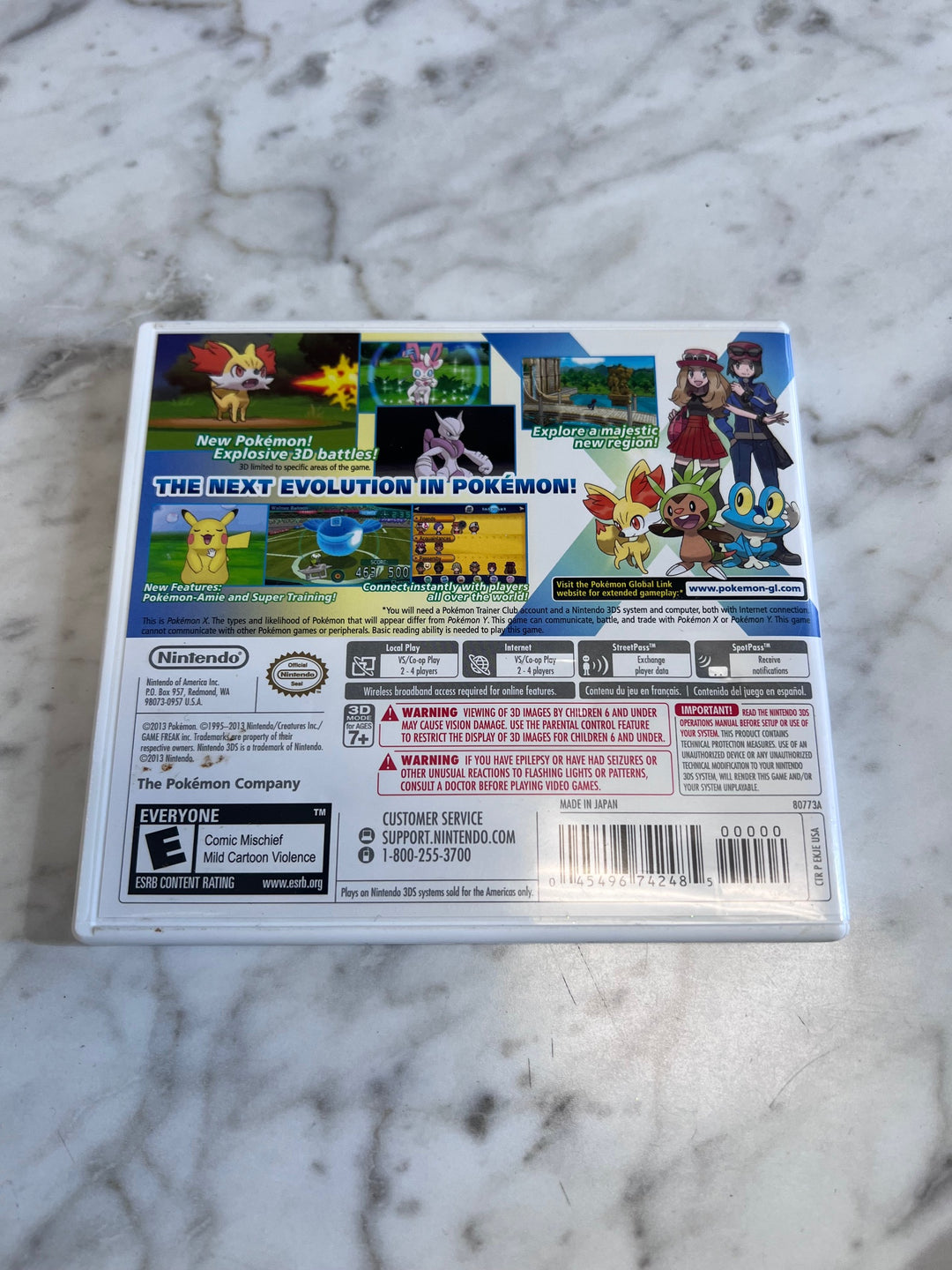 Pokemon X Nintendo 3DS CASE & MANUAL ONLY CO91025